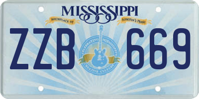 MS license plate ZZB669