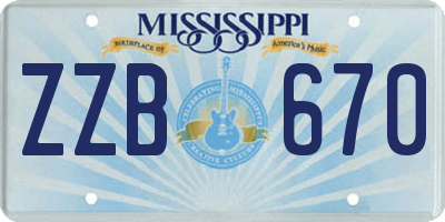 MS license plate ZZB670