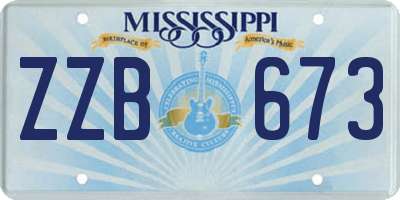 MS license plate ZZB673