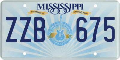 MS license plate ZZB675