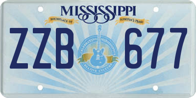 MS license plate ZZB677