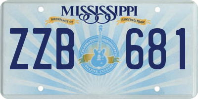 MS license plate ZZB681
