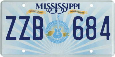MS license plate ZZB684
