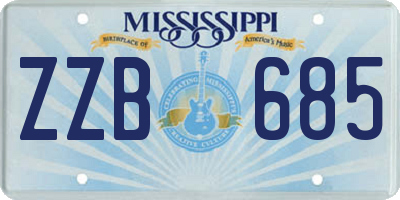 MS license plate ZZB685