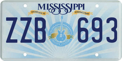 MS license plate ZZB693