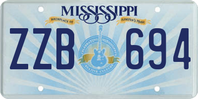 MS license plate ZZB694