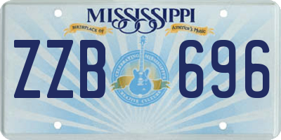 MS license plate ZZB696