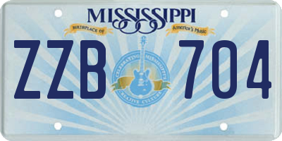 MS license plate ZZB704