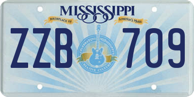 MS license plate ZZB709