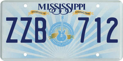 MS license plate ZZB712