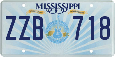 MS license plate ZZB718