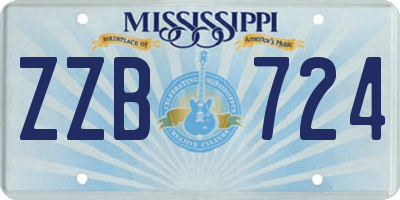 MS license plate ZZB724