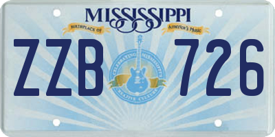 MS license plate ZZB726