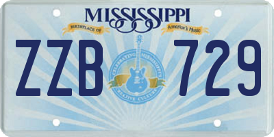 MS license plate ZZB729