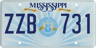 MS license plate ZZB731