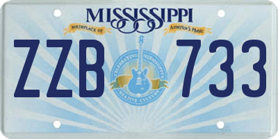 MS license plate ZZB733