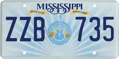 MS license plate ZZB735
