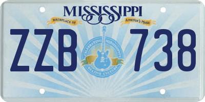 MS license plate ZZB738