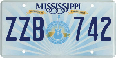 MS license plate ZZB742