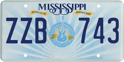 MS license plate ZZB743
