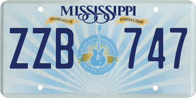 MS license plate ZZB747