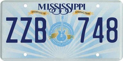 MS license plate ZZB748