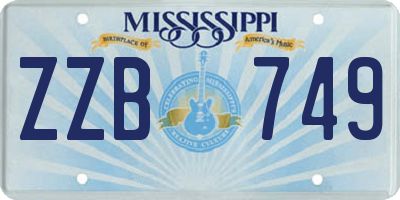 MS license plate ZZB749