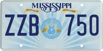 MS license plate ZZB750