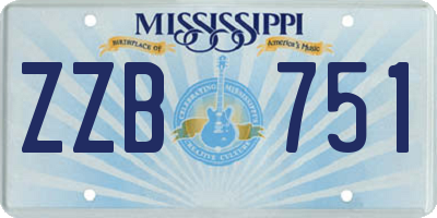 MS license plate ZZB751