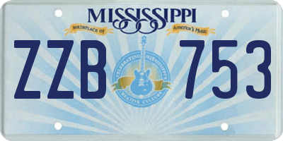 MS license plate ZZB753
