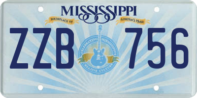 MS license plate ZZB756