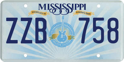 MS license plate ZZB758