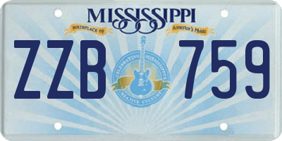 MS license plate ZZB759