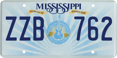 MS license plate ZZB762