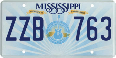 MS license plate ZZB763
