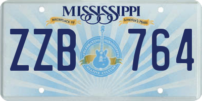 MS license plate ZZB764