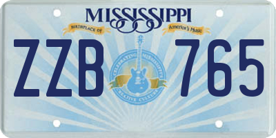 MS license plate ZZB765