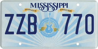 MS license plate ZZB770