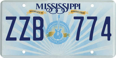 MS license plate ZZB774