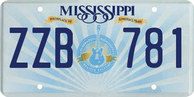 MS license plate ZZB781