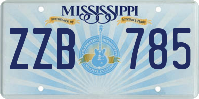 MS license plate ZZB785