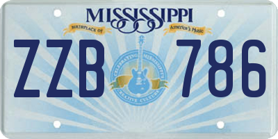 MS license plate ZZB786