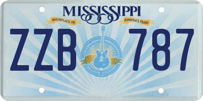 MS license plate ZZB787