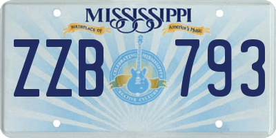 MS license plate ZZB793
