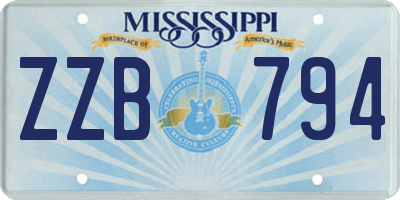 MS license plate ZZB794
