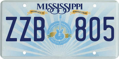 MS license plate ZZB805