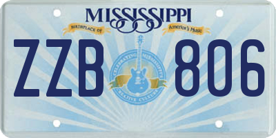 MS license plate ZZB806