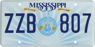 MS license plate ZZB807