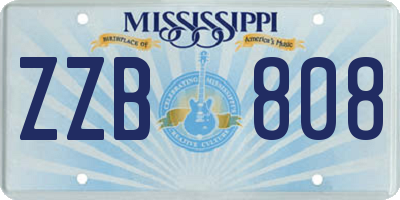 MS license plate ZZB808