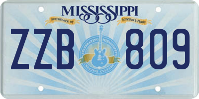 MS license plate ZZB809